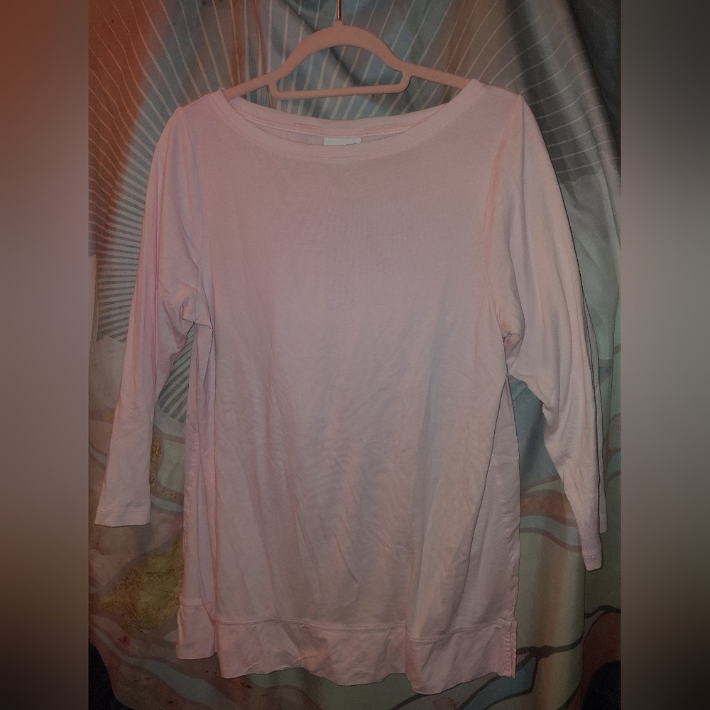 J. Jill Women's Pink Long Sleeve Top M TALL
